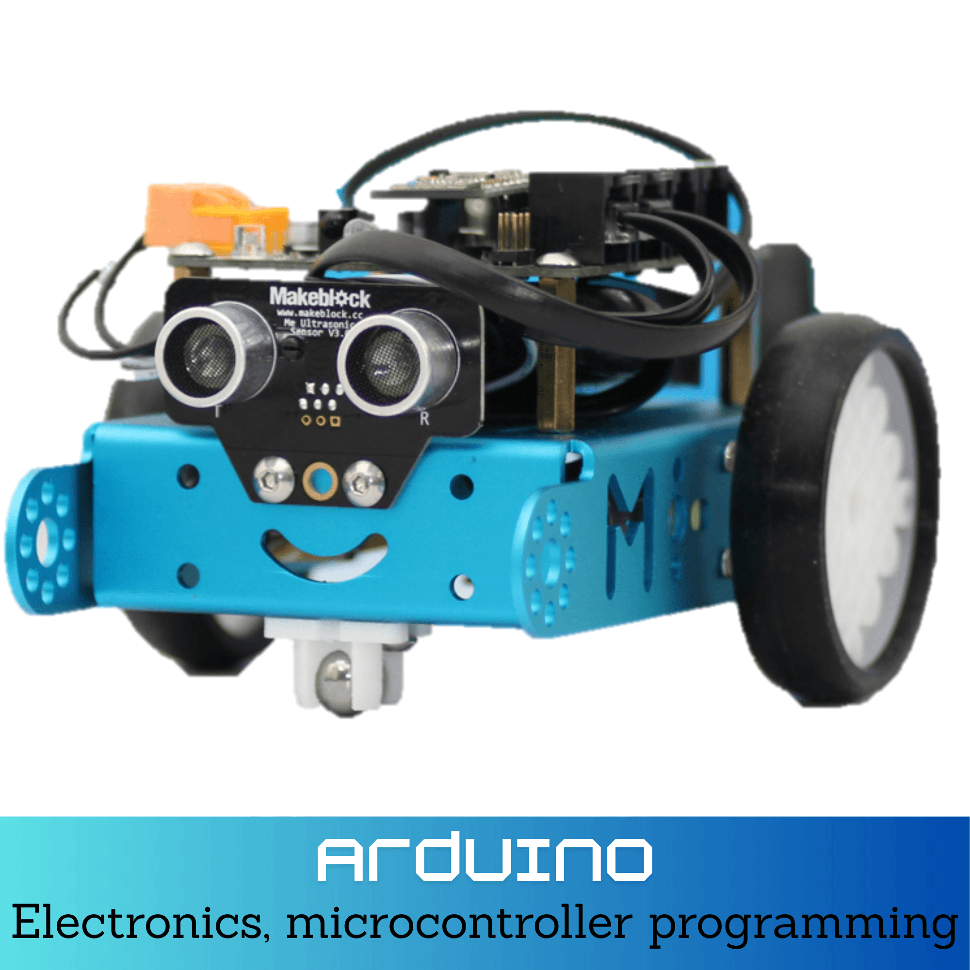Programmeerbare robot met ultrasone sensor, workshop elektronica en microcontrollers