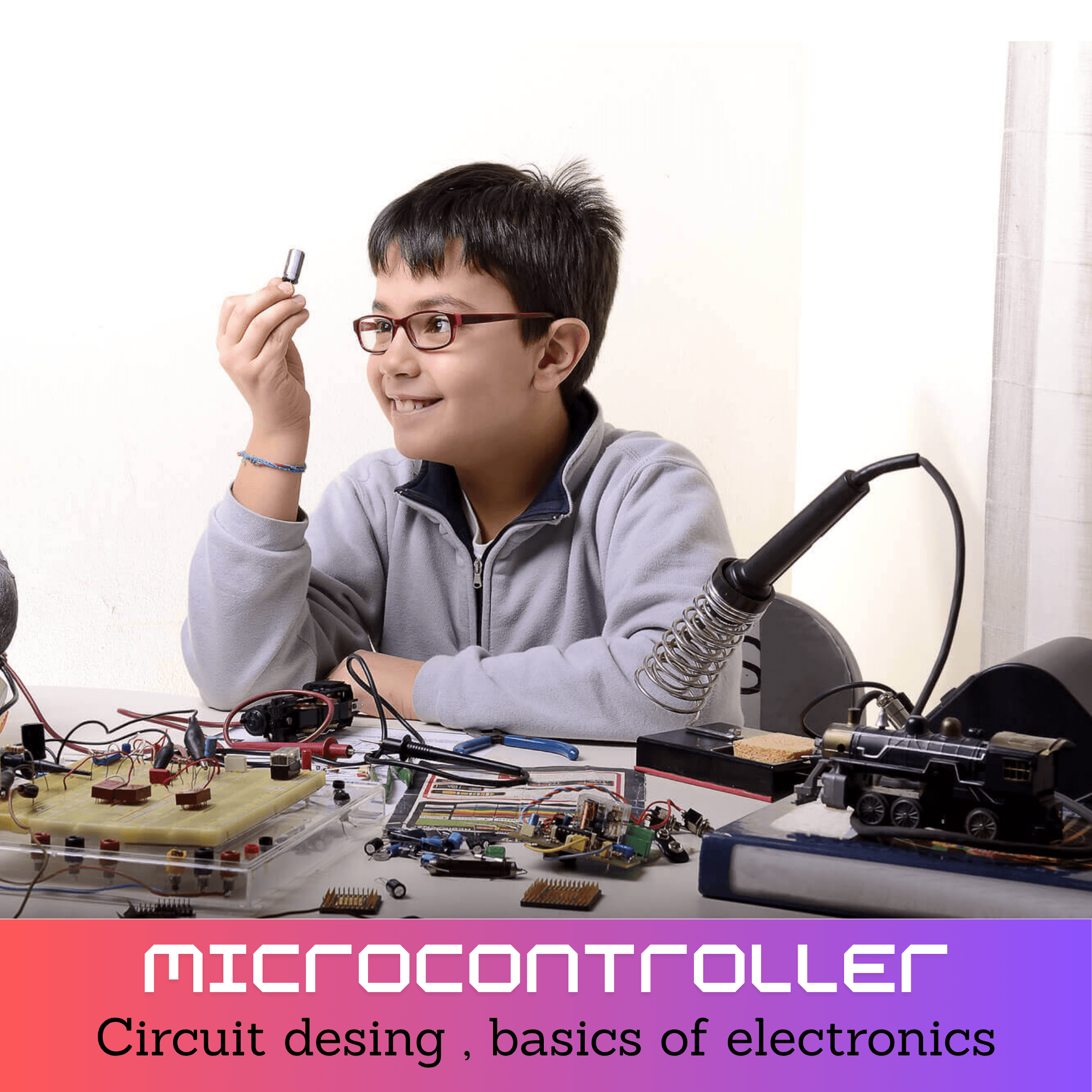 Close-up van een micro:bit-circuit dat een kind zelf heeft geprogrammeerd tijdens een technieklesworkshop